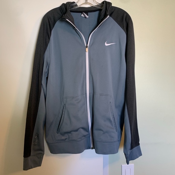 Nike Mens Therma-Fit Blue & Gray Full-Zip Long Sleeve Elite Hoodie. Size XL - Picture 2 of 12
